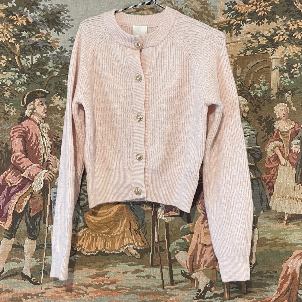 Pink Button-Up Women's Sweater